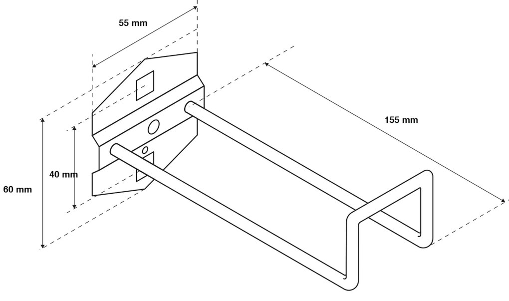 Podwójny hak zamknięty 155 mm