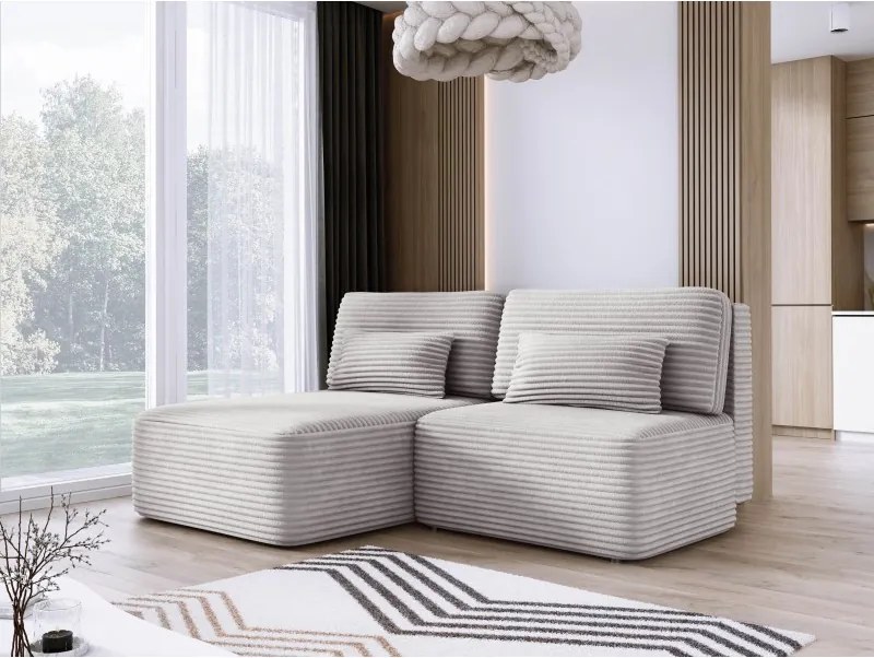 Narożnik TILIA wolnostojący układ L strona Lewa z funkcją spania w tkaninie Tilia 86