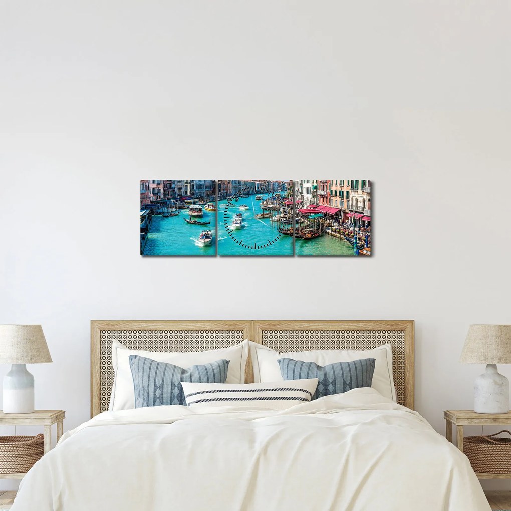 Obraz - Canal Grande, Wenecja, Włochy (z zegarem) (90x30 cm)
