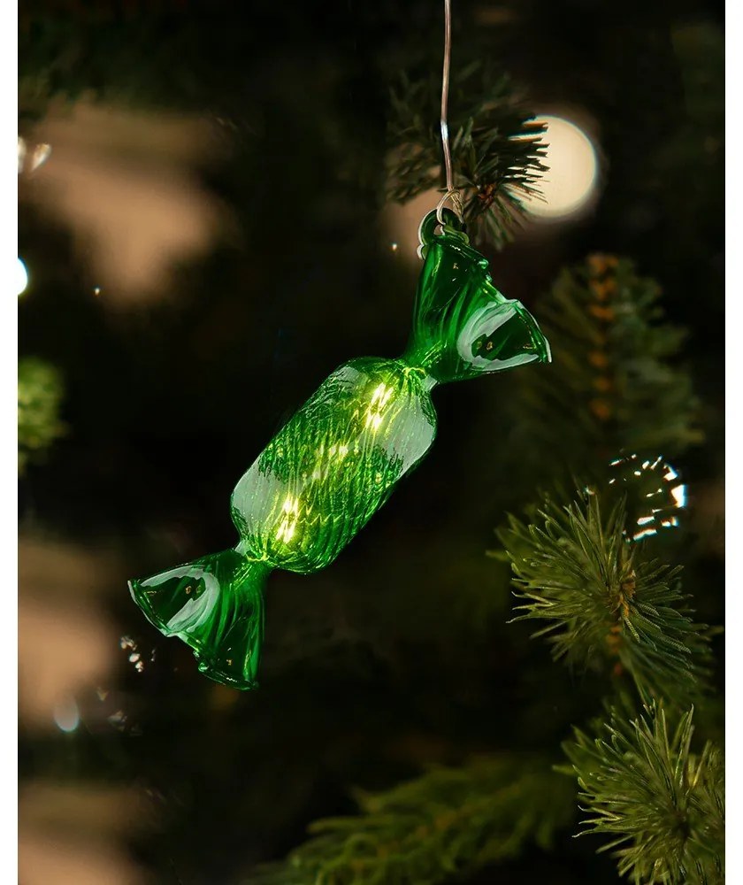 Zielona wisząca świąteczna dekoracja świetlna ø 1,5 cm Hannah – Sirius