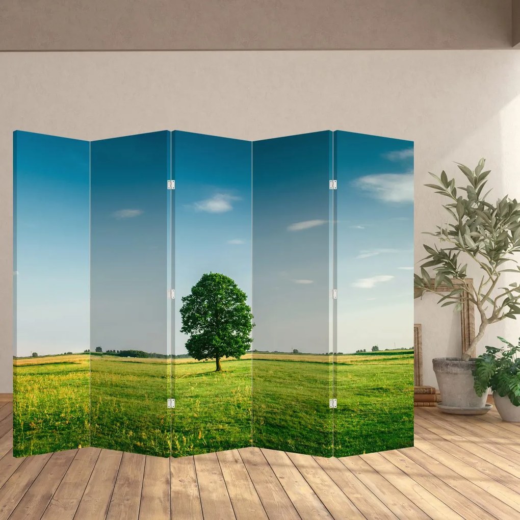 Parawan - Drzewo na łące (210x170 cm)