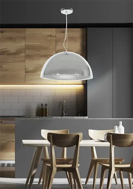 Srebrna chromowana lampa wisząca 40 cm A1-E55