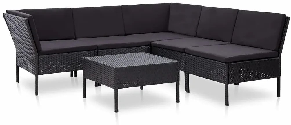 Zestaw czarnych mebli ogrodowych - Naja 5X