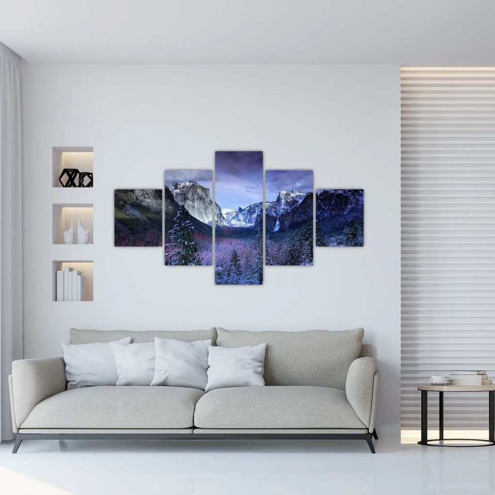 Obraz zimowego górskiego krajobrazu (125x70 cm)
