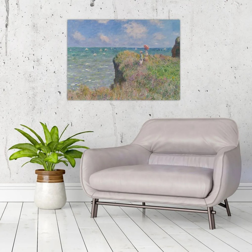 Obraz - Claude Monet, Cliff Walk at Pourville, reprodukcje (70x50 cm)