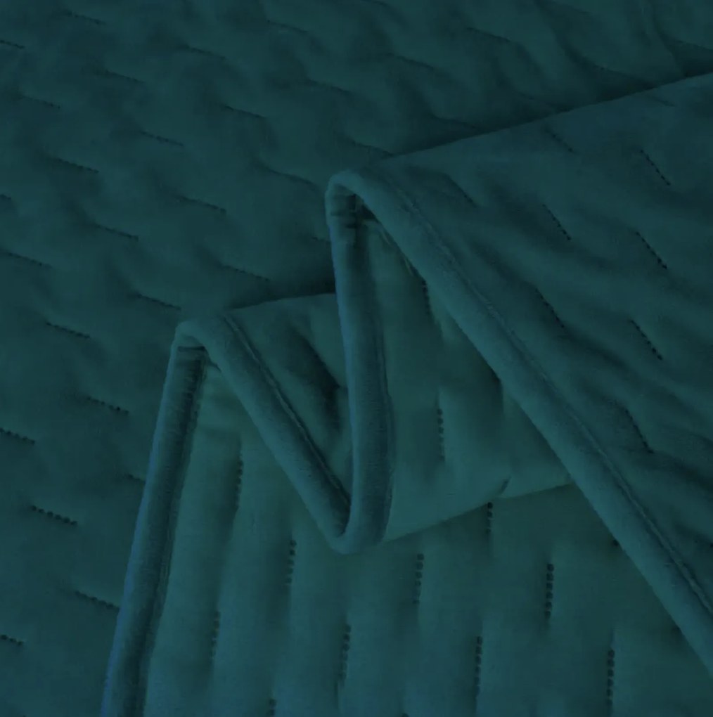 Aksamitna narzuta na łóżko ASTRALIA, turkusowa Rozmiar: 200 x 220 cm