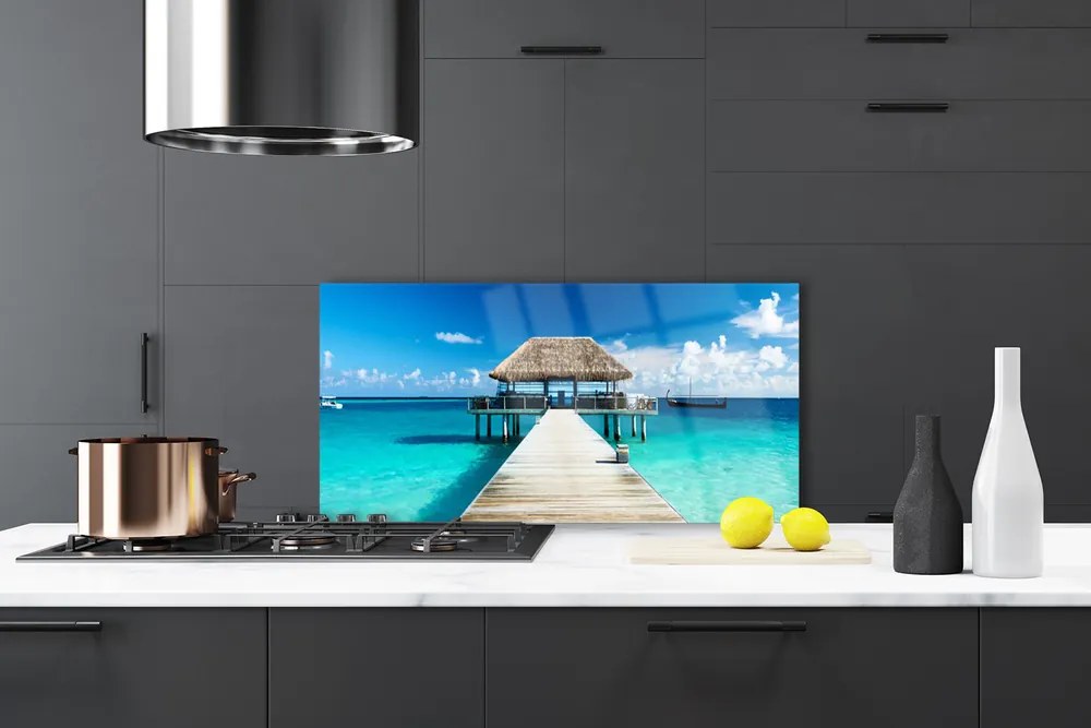 Panel Szklany do Kuchni Monumentalny Most Nad Cieśniną