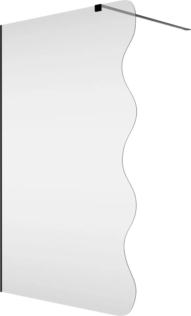 Ścianka prysznicowa Walk in fix szkło transparentne falowane 8mm MOLIS Wave Clear MASSI | Różne rozmiary : Kolor profili kabiny - złoty szczotkowany, Szerokość ścianki - 90 cm , Typ montażu - WALK in FIX (Do ściany)