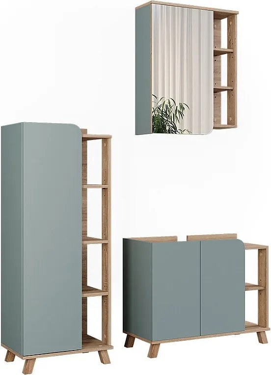 Zestaw mebli łazienkowych sonoma/niebieski 80x35x65 karen