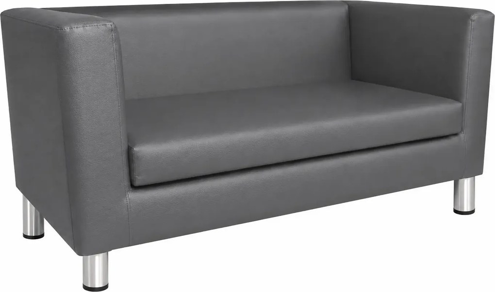 Sofa Monaco : Kolor nogi - Chrom, Kolor tkaniny - EKO-SKÓRA - 23D, Typ tkaniny - Eko-skóra , Wysokość nogi - 15 cm