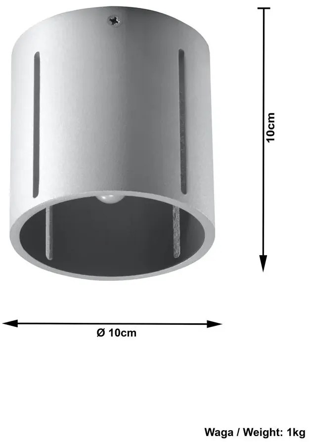 Minimalistyczny plafon walec LED E803-Kalano - szary