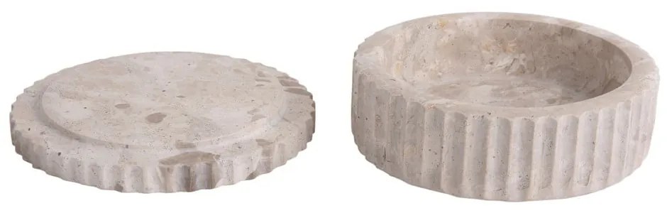 Jasnobrązowy kamienny pojemnik dekoracyjny ø 15x6 cm Marble – PT LIVING