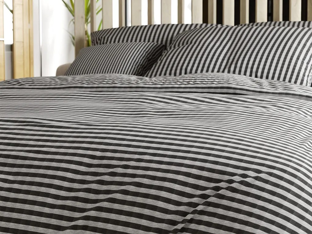 PrzytulneMieszkanie.pl PrzytulneMieszkanie.pl Kreponowa pościel ARLENA BLEND czarna hotelowa kieszeń Rozmiar pościeli: 70 x 90 cm | 140 x 200 cm