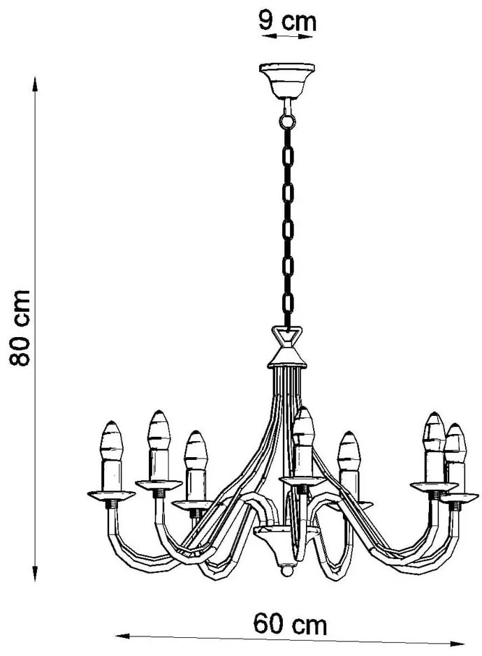 Czarny żyrandolo Sollux Floriano 7