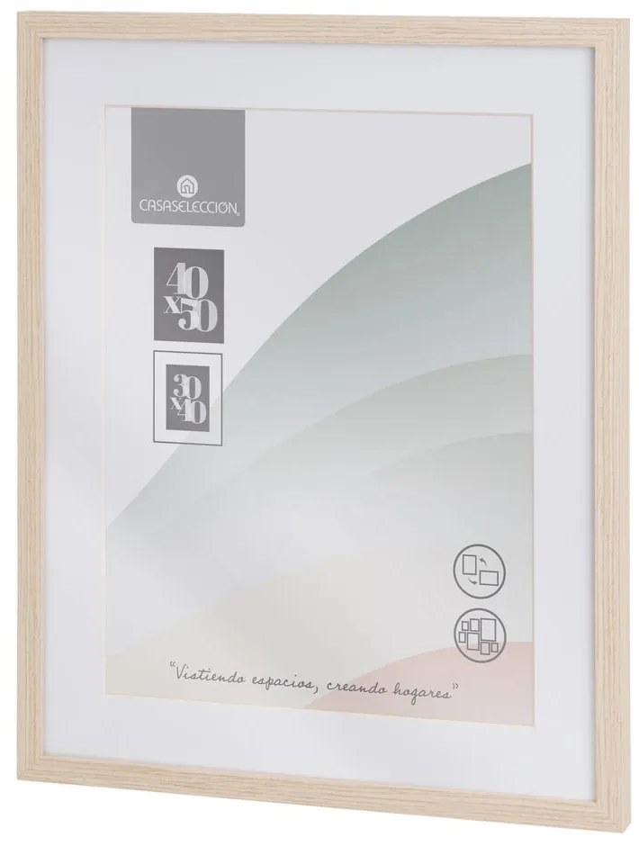 Ramka ścienna w naturalnym kolorze 42x52 cm Sencillo – Casa Selección
