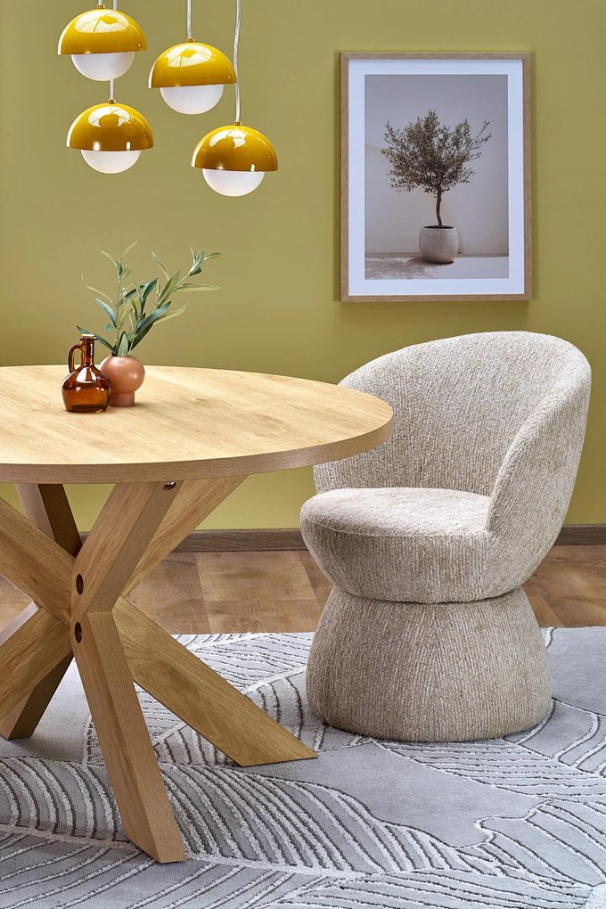 MORUS stół okrągły naturalny 120 cm, 4-osobowy