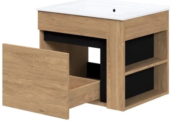 Szafka pod umywalkę DUESA 1S 60cm dąb złoty HALMAR