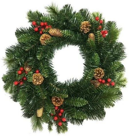 Wieniec świąteczny Savona zielony, śr. 50 cm
