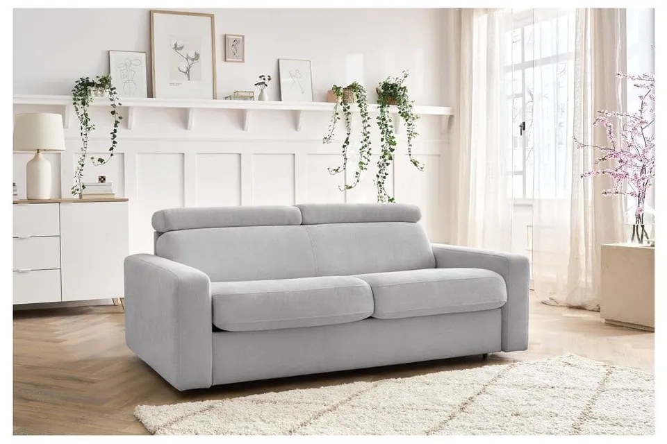 Jasnoszara rozkładana sofa 215 cm Monaco – Bobochic Paris