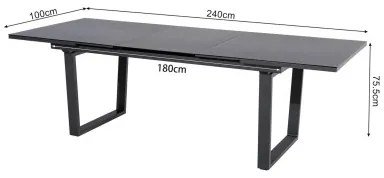 LIVORNO - składany stół ogrodowy 180/240 x 100 x 75,5 cm