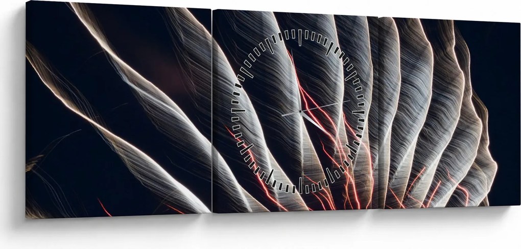 Obraz - Wyładowanie świetlne (z zegarem) (90x30 cm)
