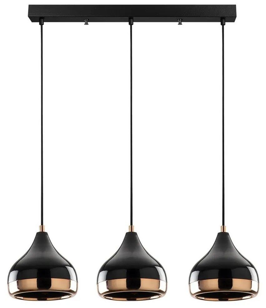 Lampa wisząca Horizont Yildo - 6877,czarna-miedziana