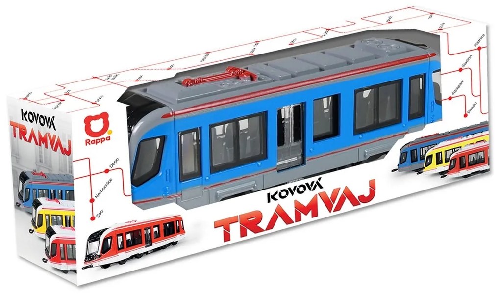 Tramwaj Rappa Metal niebieski, 20 cm