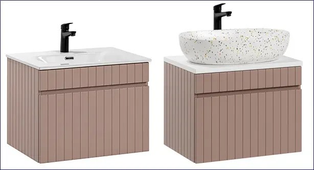 Różowa szafka pod umywalkę 60 cm z lamelami E0-G81