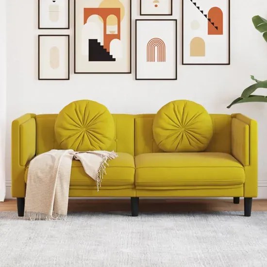 Aksamitna żółta sofa do salonu A5-N65