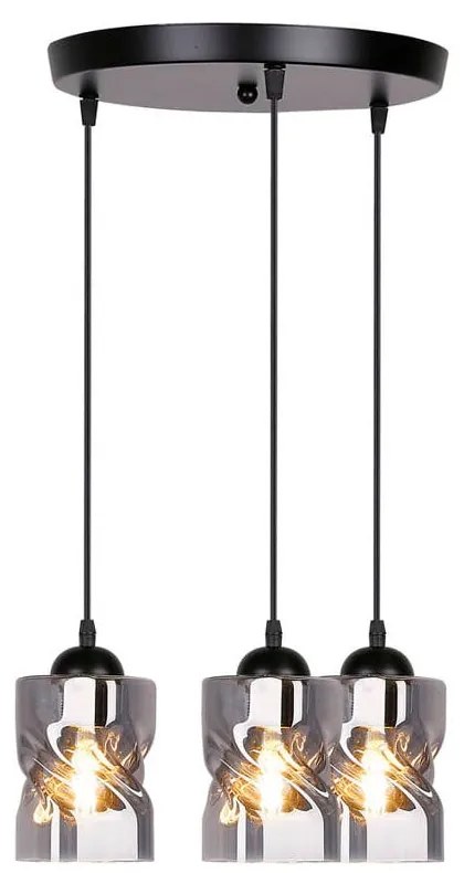 Czarna lampa wisząca ze szklanym kloszem Felis – Candellux Lighting