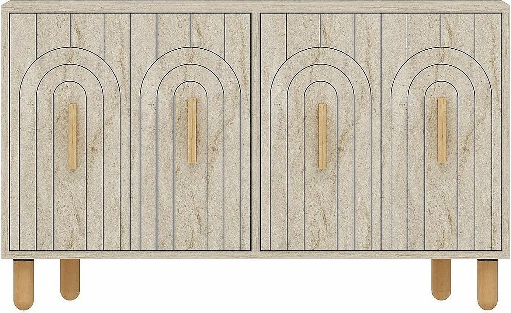 Komoda – 120 x 73,6 x 29,6 cm – Kolor trawertynu – Płyta MDF pokryta melaminą