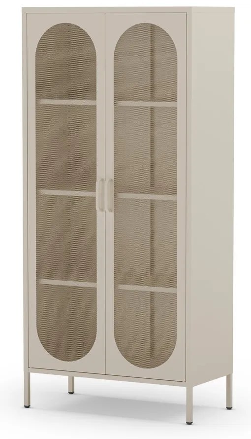 Kremowa metalowa szafka 80x170x40 cm Diora – Marckeric