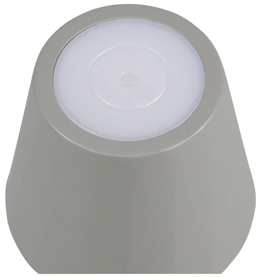Szara lampa stołowa LED z metalowym kloszem (wysokość 21 cm) Diaz – Trio