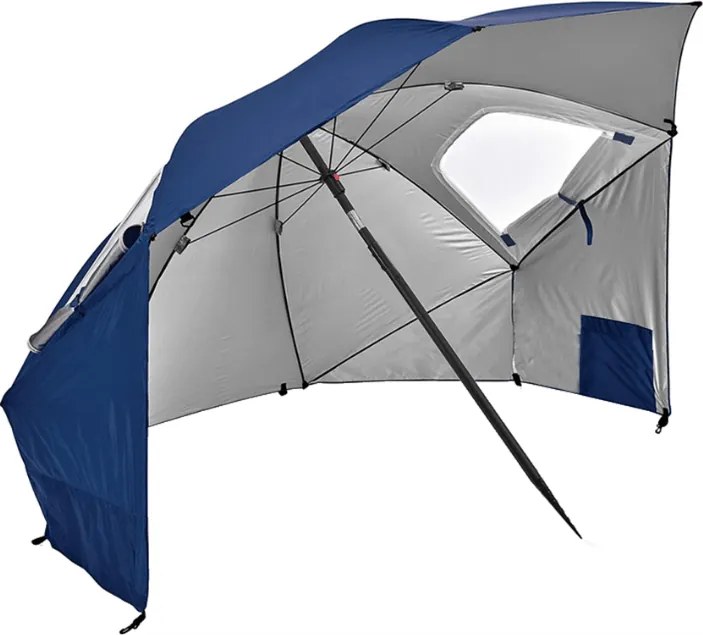 Parasol plażowy SOLARO z filtrem UV 210x200 cm, niebieski