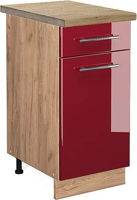 Szafka dolna do kuchni bordowa czerwień wysoki połysk 40x60x82 fame-line