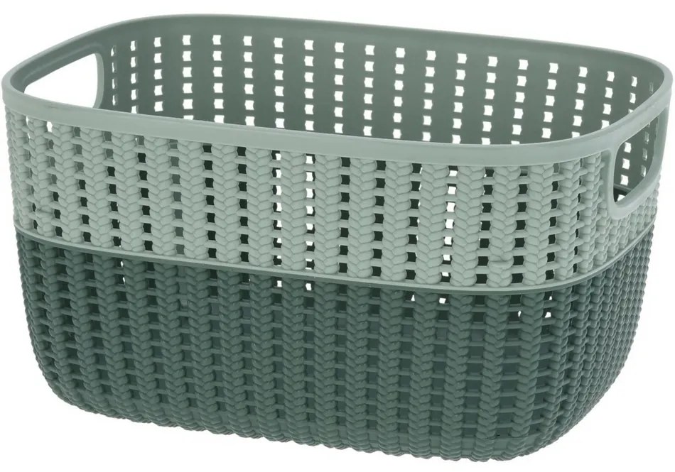 Kosz plastikowy Duo, zielony, 28,6 x 21,8 x 15,1 cm