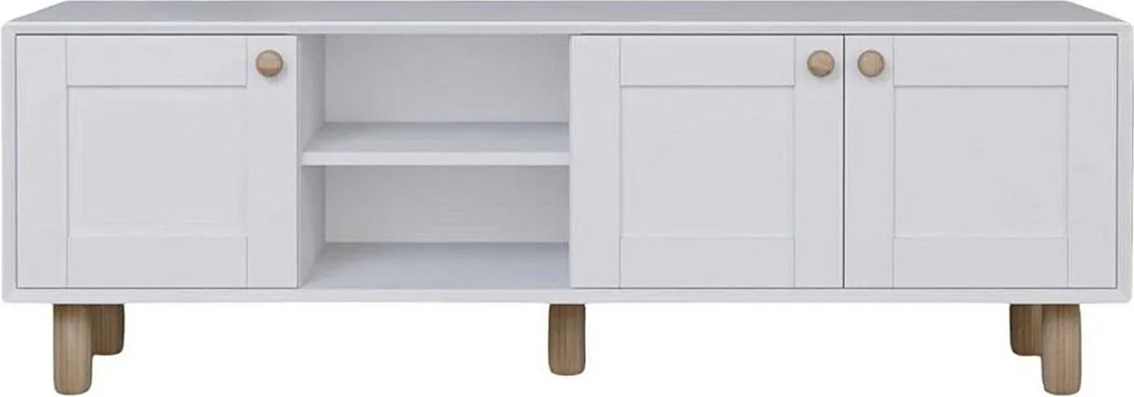 Stojak pod TV – 160 cm – Biały – Płyta wiórowa pokryta melaminą