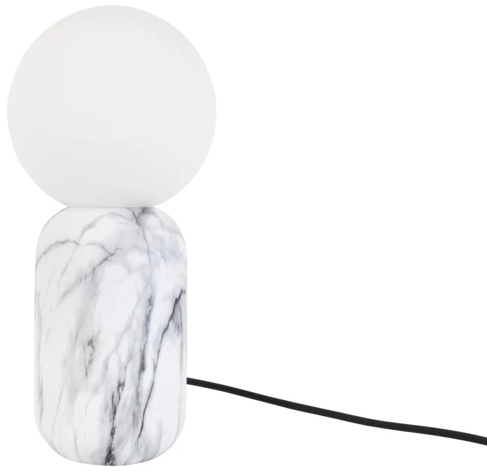 Biała lampa stołowa w dekorze marmuru Leitmotiv Gala, wys. 32 cm
