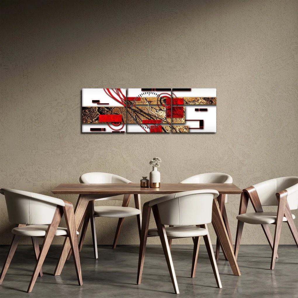 Obraz abstrakcji (z zegarem) (90x30 cm)