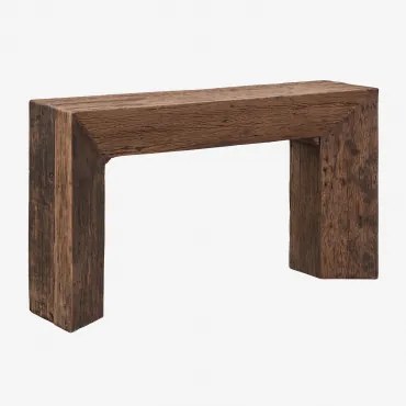 Konsola 150x35 Cm Z Odzyskanego Drewna Juvira Ciemna Czerń - Sklum
