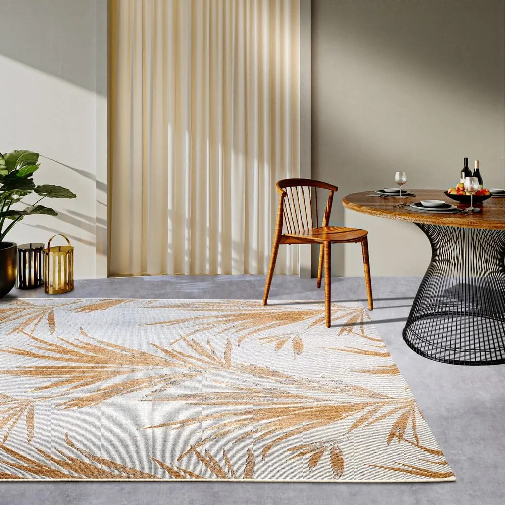 Dywan w biało-złotym kolorze odpowiedni na zewnątrz 200x285 cm Leonie – Villeroy&amp;Boch