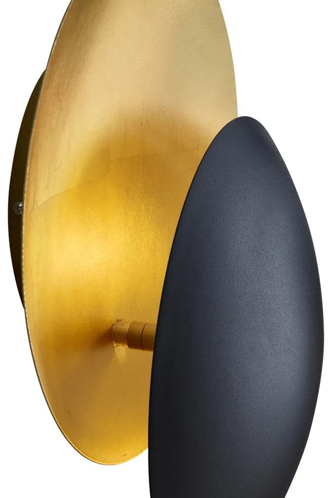 Nowoczesny Kinkiet / Lampa scienna czarny ze złotym 34,5 cm 2-źródła światła - Sunrise Nowoczesny Oswietlenie wewnetrzne
