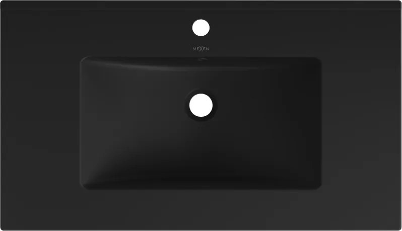Mexen Atena umywalka wpuszczana w blat 81 x 46 cm, czarna mat - 25018070