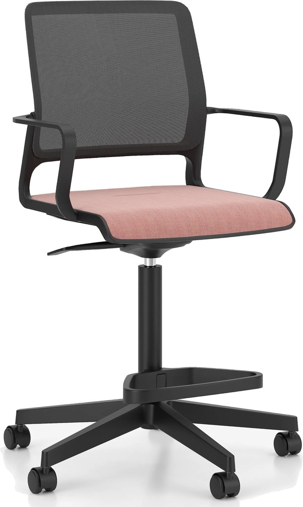 Obrotowy hoker do biura z siatkowym oparciem Xilium Counter Swivel Chair Mesh
