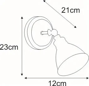 Czarny metalowy kinkiet z ruchomym kloszem - A773-Animas