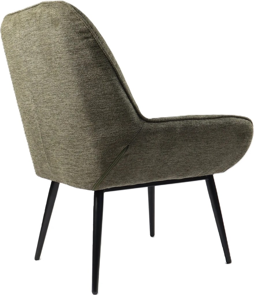 Nowoczesny fotel wypoczynkowy Farel, oliwkowa tkanina