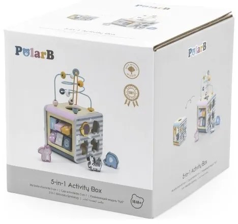 Viga polarb activity box drewniane edukacyjne centrum gier 5w1 kostka
