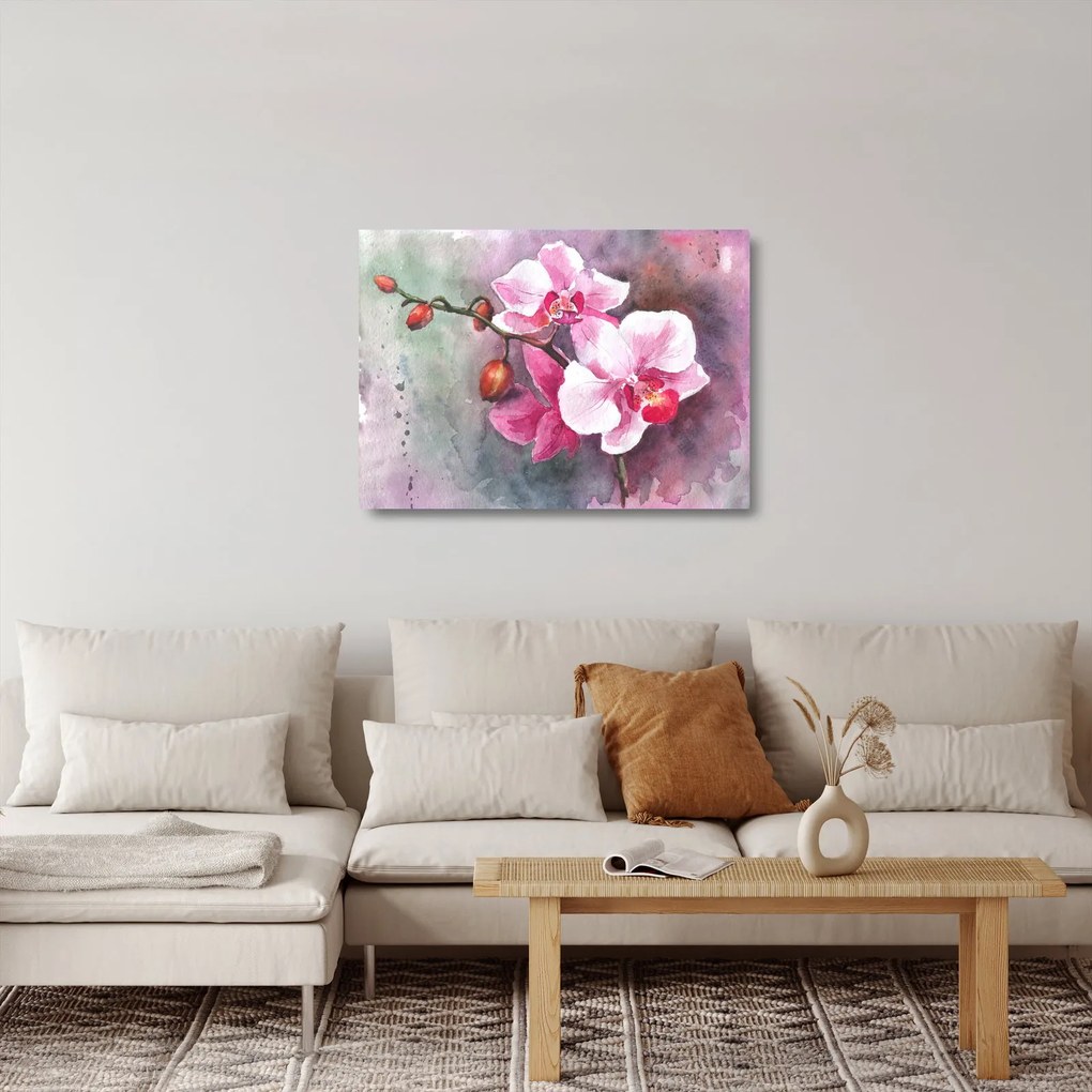 Obraz na szkle - Orchidee, akwarela (70x50 cm)