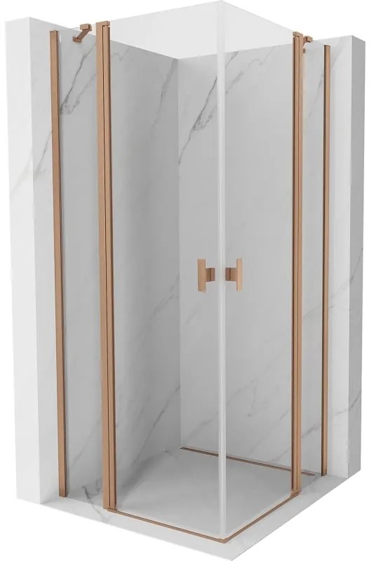 Mexen Mist Duo kabina prysznicowa uchylna 95 x 95 cm, transparent, miedź szczotkowana - 8A4-095-095-65-00