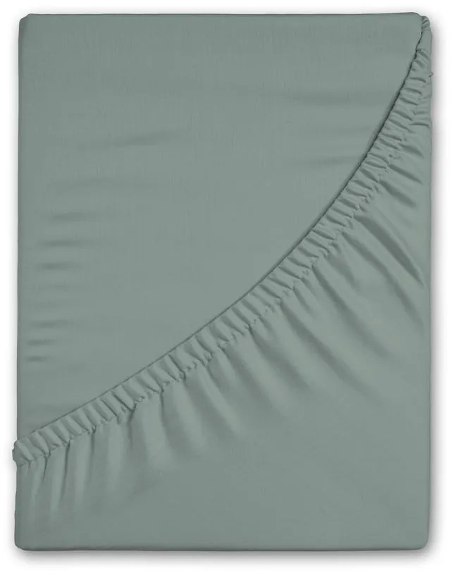 Zielone flanelowe prześcieradło z gumką 180x200 cm – Good Morning